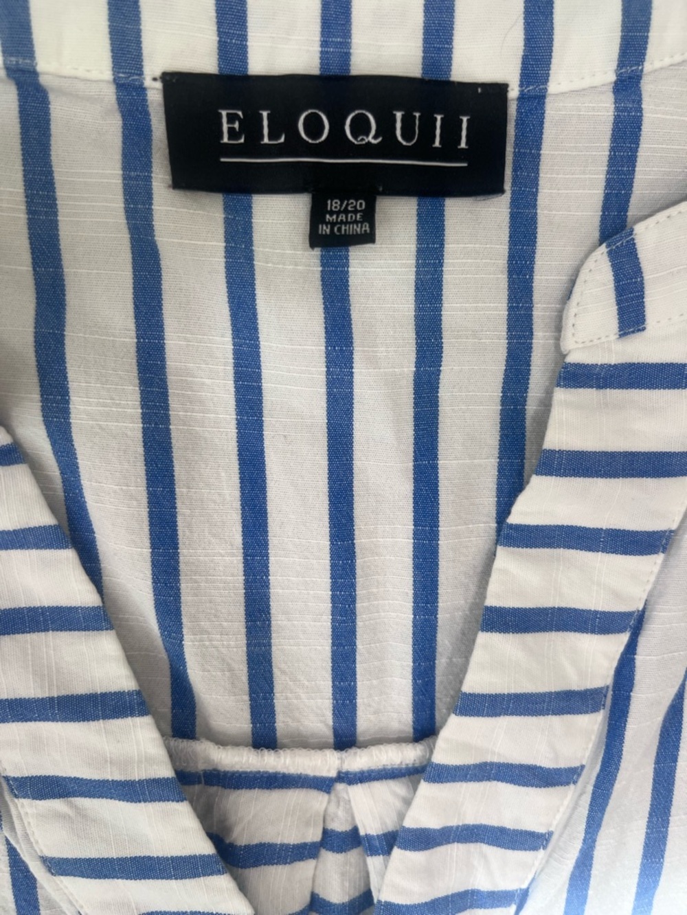 Eloquii Blue White Stripe Tunic Shirt Dress, Plus Size 18/20 - Picture 9 of 10